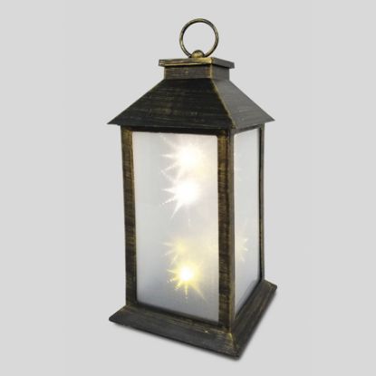 Picture of 2640 - 15" Black Vintage-Style Lantern and LED Sparkle Lights