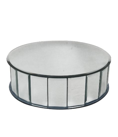 Picture of Round Mirror Box Cake Stand mirror Panel H 3" x W 10"