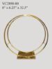 Picture of VC2890-80 - 32.5" Double Hoop Metallic Gold Flower Wreath