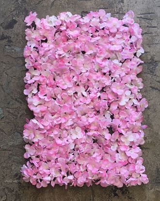 Picture of FL4060-2 - Light Pink Silk Hydrangea Flower Wall Mat Panel 24"