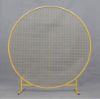 Picture of GM02- Gold - 6' White Metal Backdrop Wedding Arch with Mesh