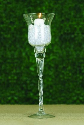 Picture of 16" Hurricane Long Stem Glass Vase Candle Holder