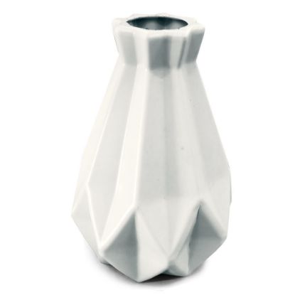 Picture of White Geometric Faceted Acrylic Vase