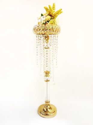 Picture of F 111 GD 50" Crystal Chain Flower Diamond Pendant Chandelier Stand