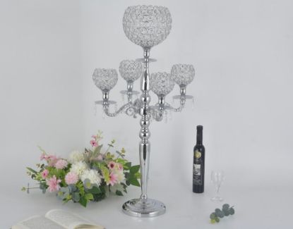 Picture of 8593-200 - Metal Candle Holder with Crystal 34.5"